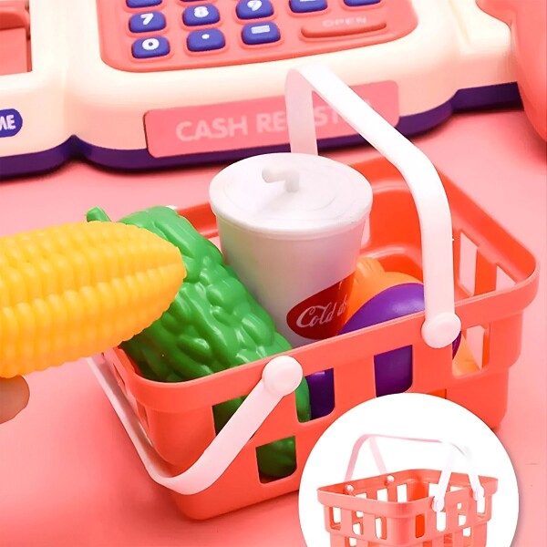 Caja Registradora Infantil Juguete C/ Sonido y Accesorios Color Rosa