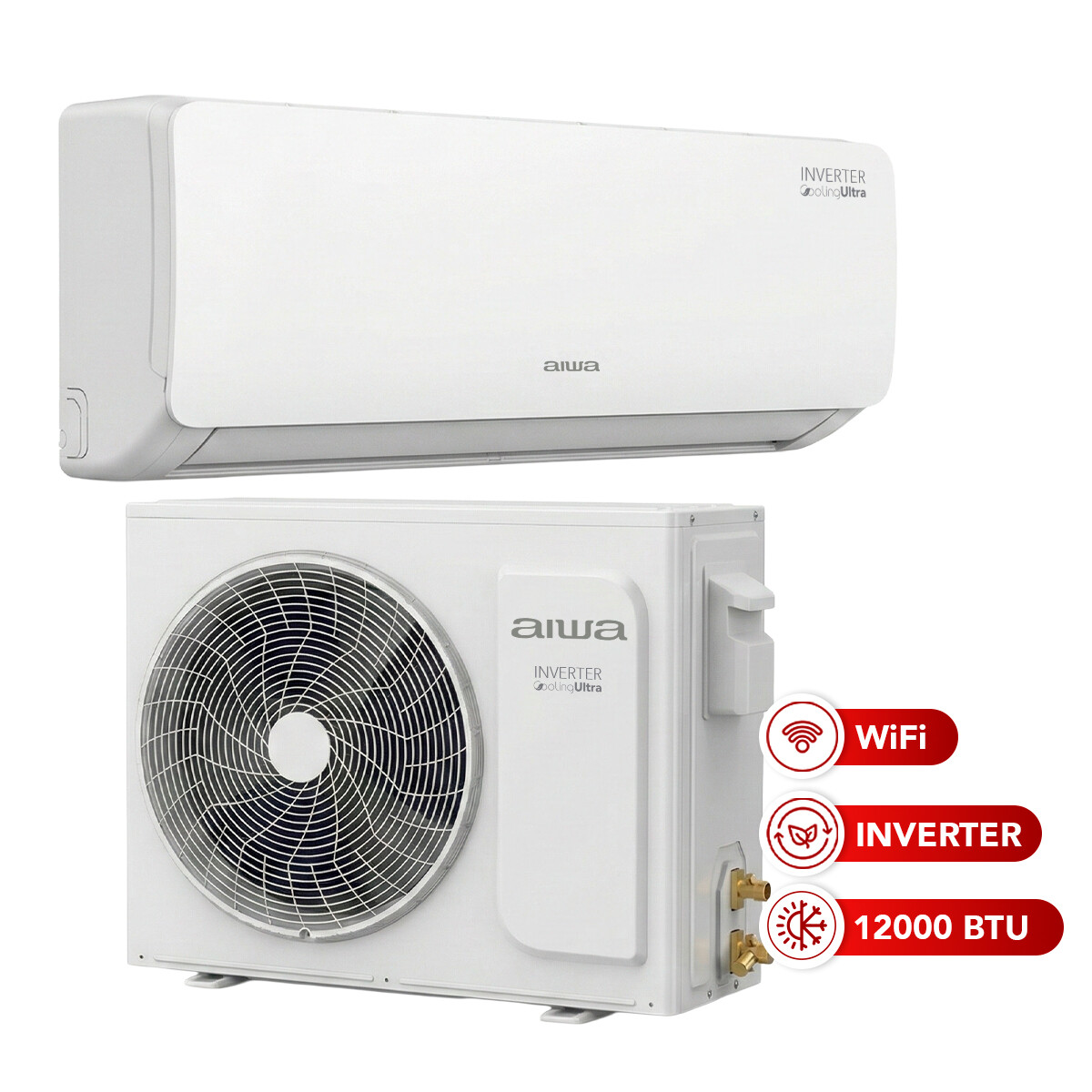 Aire Acondicionado AIWA 12000 BTU con WiFi Inverter Split Frío/Calor Eficiencia A | AW12INV50WFR 