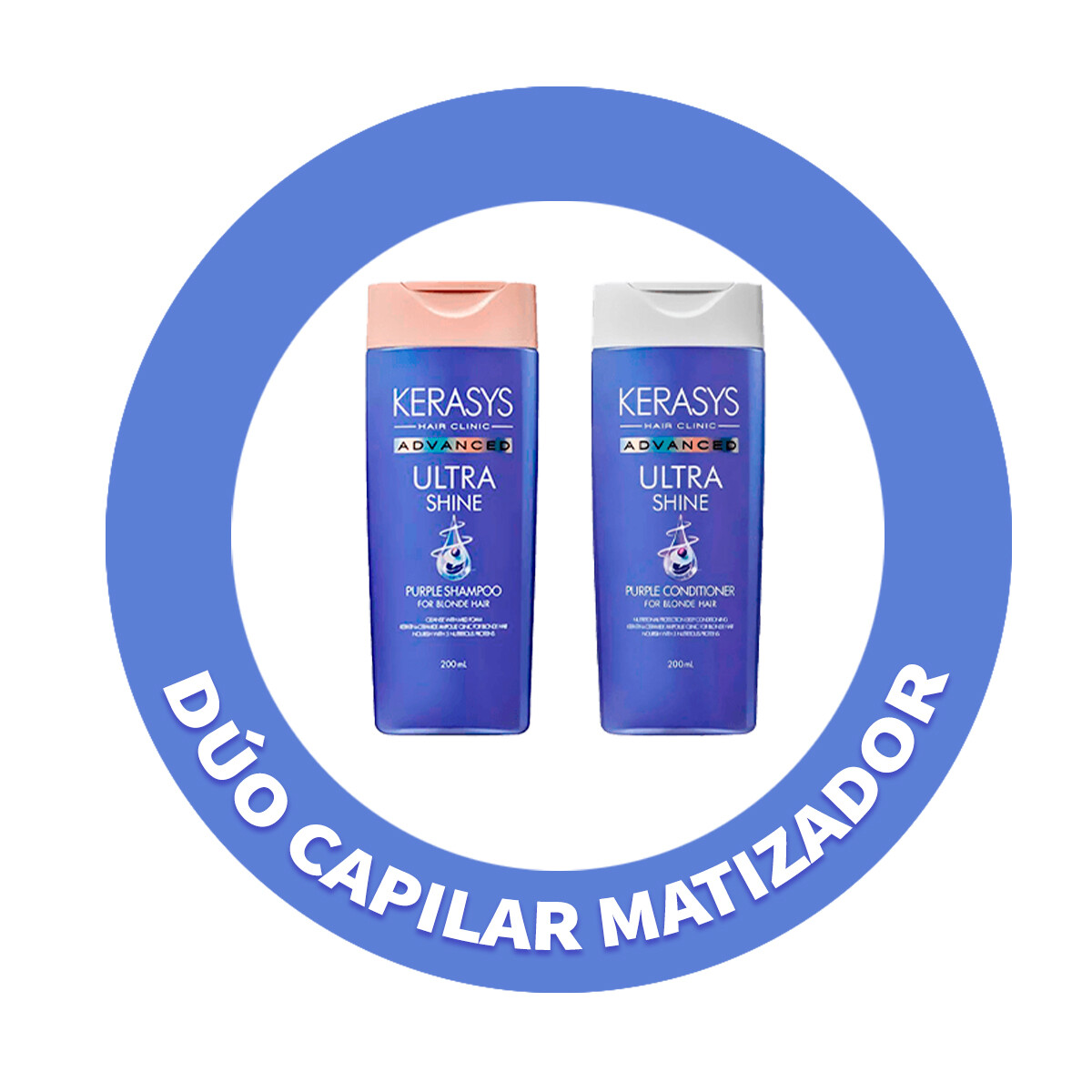 DÚO CAPILAR SHAMPOO + ACONDICIONADOR ADVANCED ULTRA SHINE PURPLE (200 ml) Matizador de rubios 