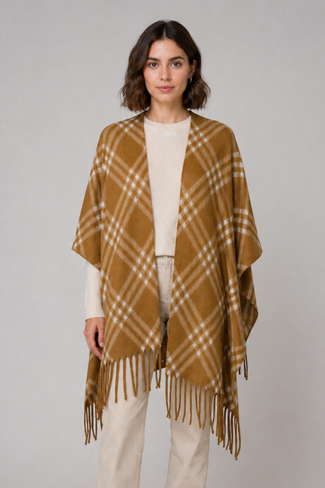 Ruana Sol Marrón a cuadros