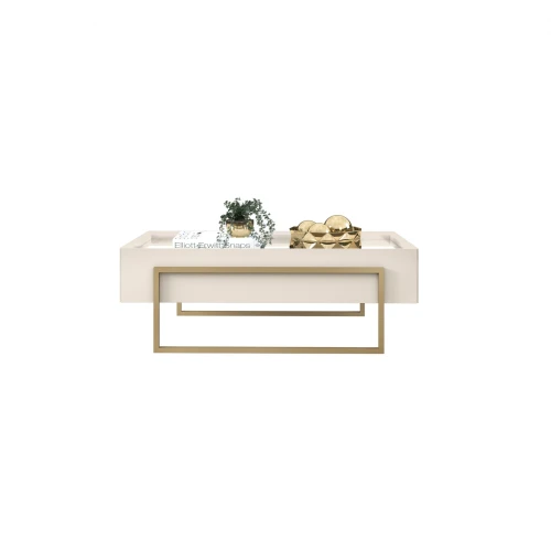 Mesa De Living Vidrio Y Metal - Pilar Blanco