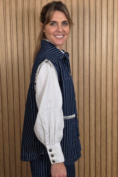 Chaleco Moto Denim stripped