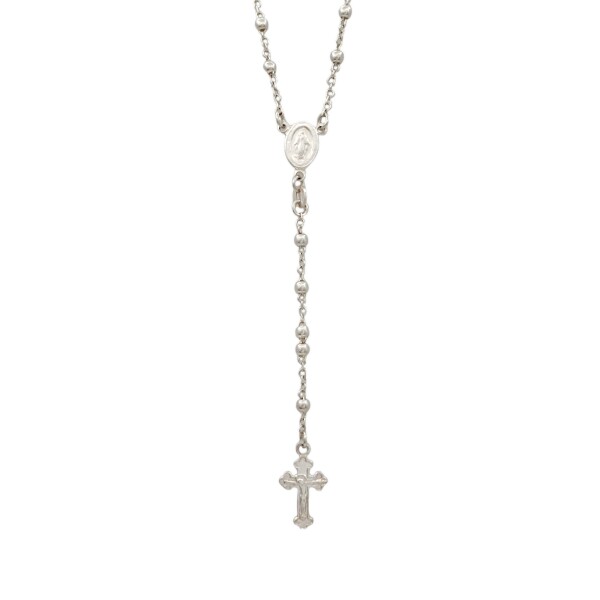 Rosario Virgen Milagrosa - Plata 925 - Sin Piedra - RO3012 Sinpiedra
