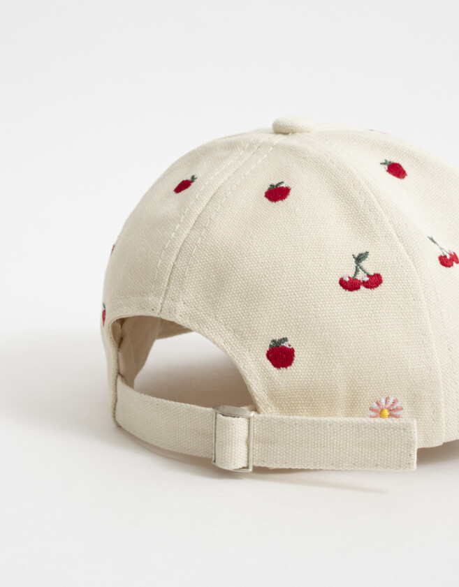 Caps y sombreros infantiles Gorra Infantil Bordada - Blanco Crudo