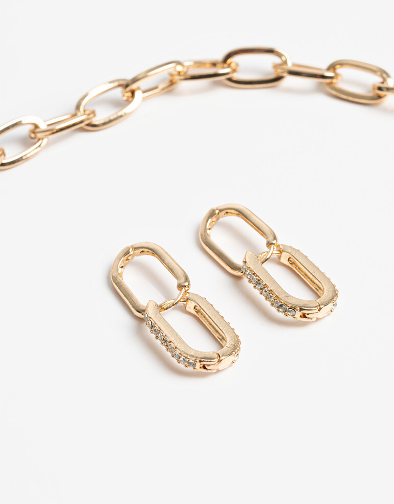 Bijouterie Set Sets temáticos Set De Aros Y Collar Intercambiables - Dorado