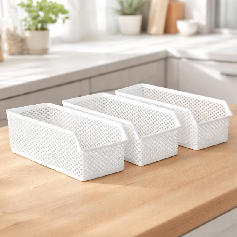 Organizador calado línea apilable P BLANCO