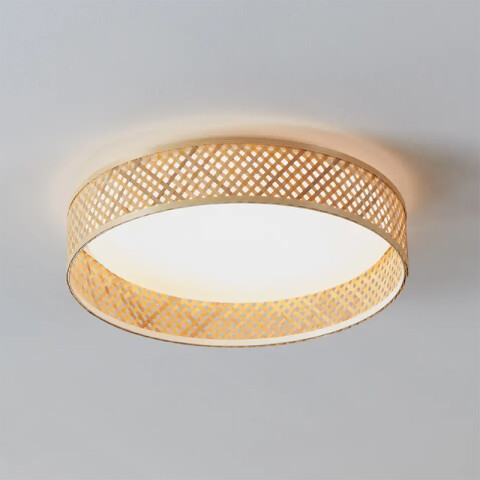 Plafón LED de mimbre 20W 3000K Ø380 LUPPINERIA EG3514