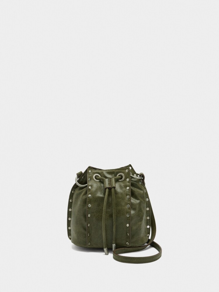 Bolso Bombonera Con Tachuelas verde