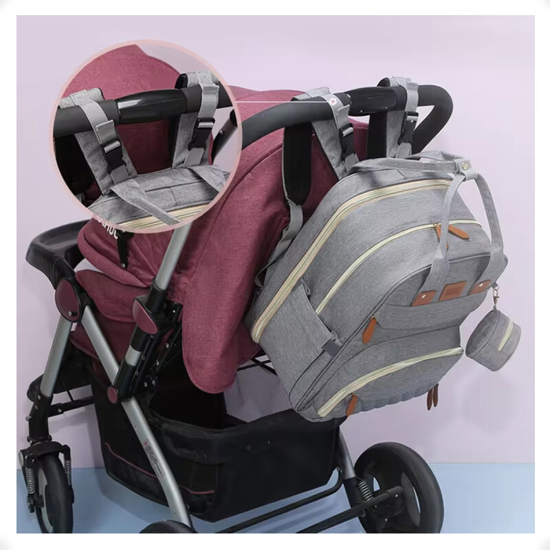 Bolso Mochila Maternal de Pañales con Cuna Cambiador Extensible Azul Bolso Mochila Maternal de Pañales con Cuna Cambiador Extensible Azul