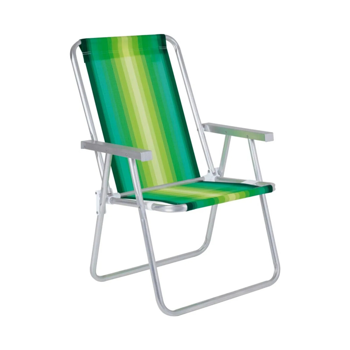 Reposera Silla Alta Plegable en Aluminio Conforto Mor Rayada - Verde 