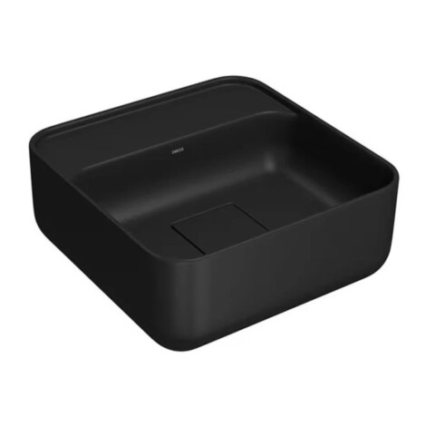 Bacha de apoyo cuadrada 30 cm c/mesa negro mate Deca Bacha De Apoyo Cuadrada 30 Cm C/mesa Negro Mate Deca