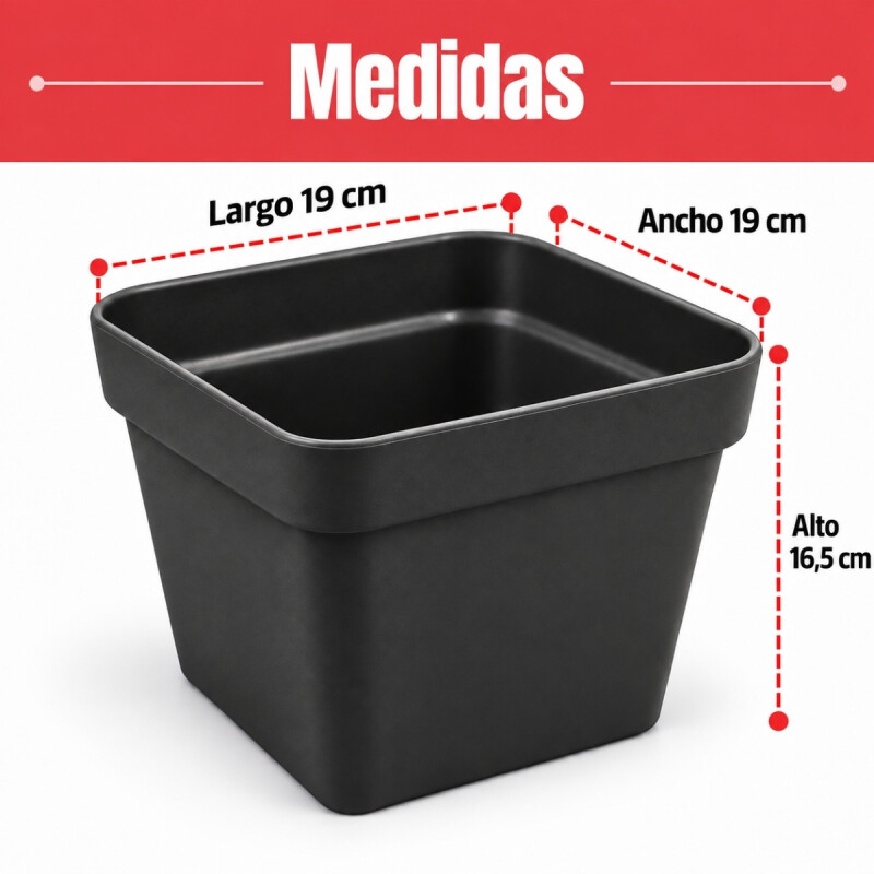 Maceta chica 7,5 lts NEGRO