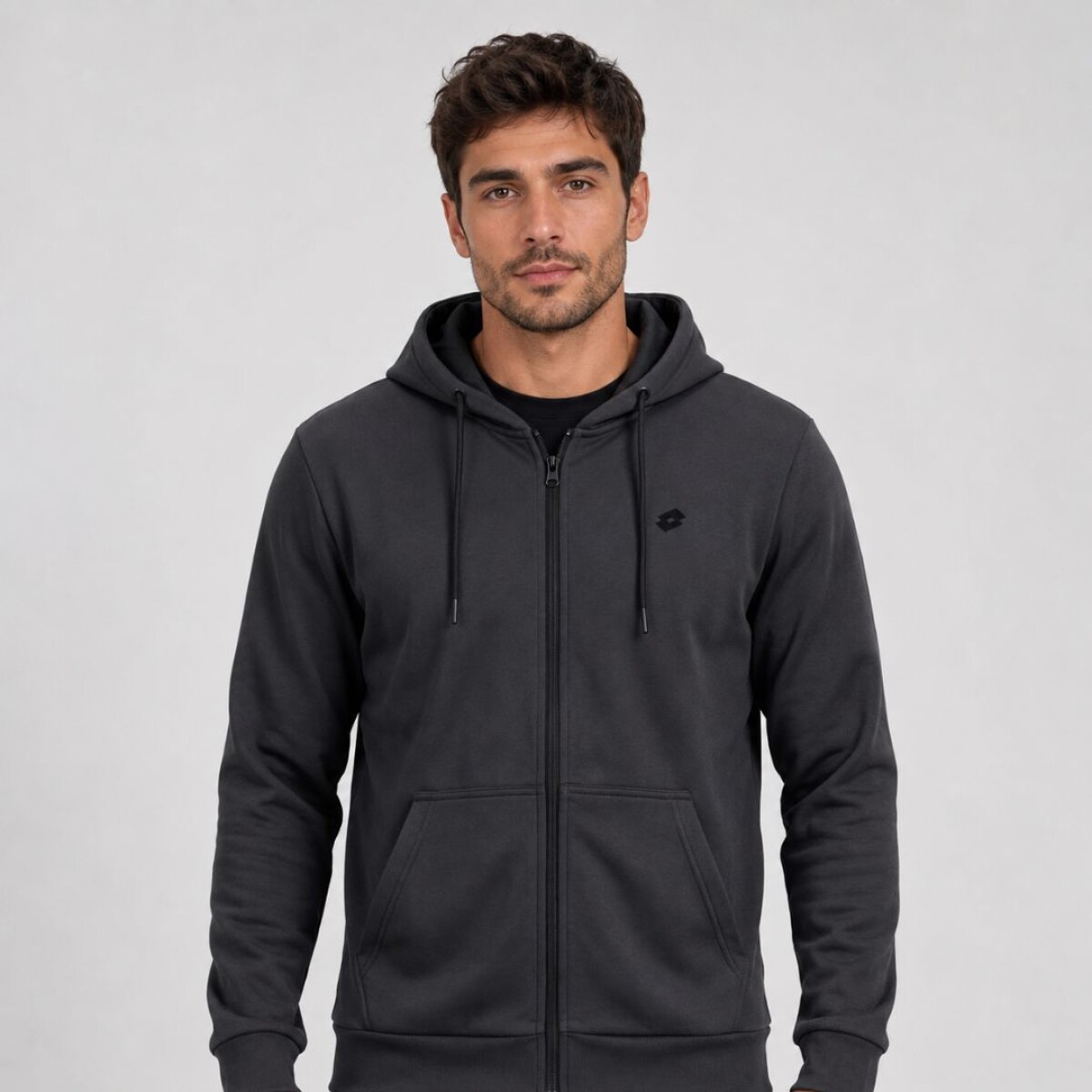 CAMPERA CON CAPUCHA HOMBRE LOTTO - NEGRO 