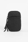 Porta celular con bolsillo de tela negro