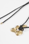 Collar cord dije flor acero dorado
