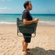 Silla Playa Plegable Portátil Con Correa Reforzada GRIS CLARO