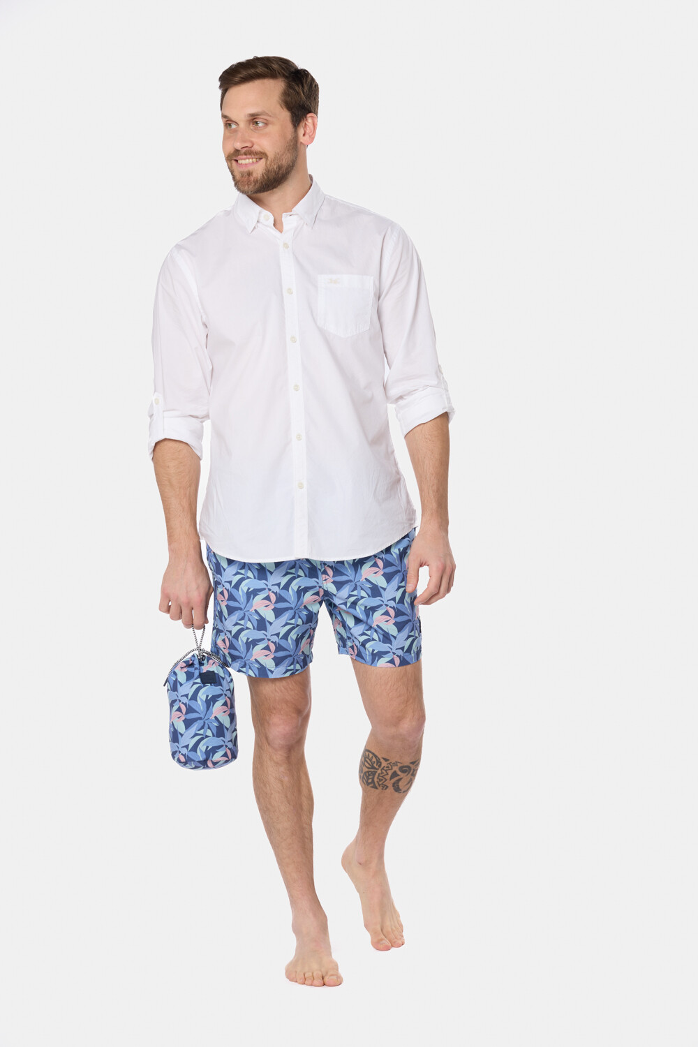 SHORT DE BAÑO ESTAMPADO Marino