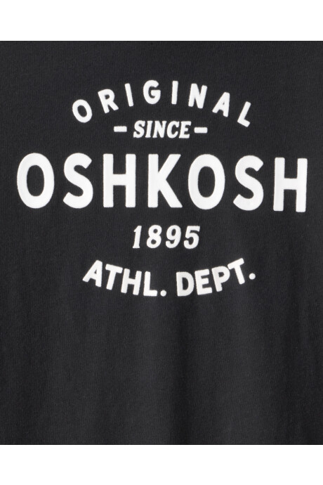 Remera de algodón, negra, con logo Sin color