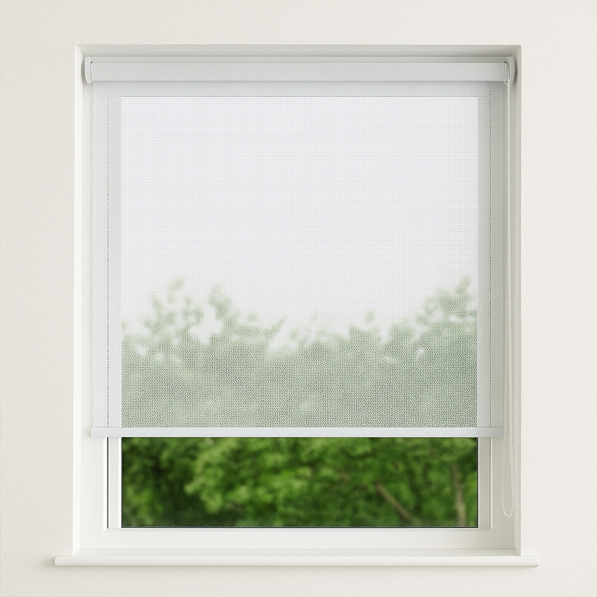 Cortina Screen Pvc Roller Tela Microperforada 1.00x2.00m - Blanco 