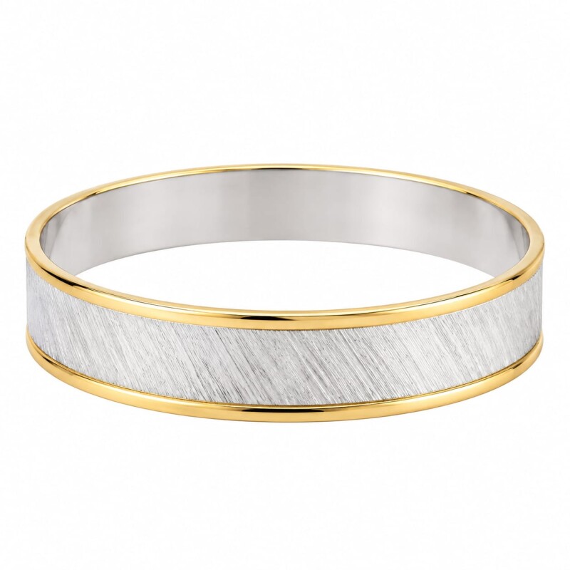 Esclava rayada con borde-Plata y Oro-Sin piedra-ES5018 sinpiedra
