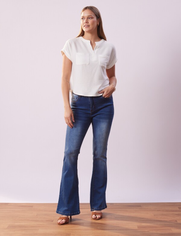 Remera Ribs Bolsillos CRUDO