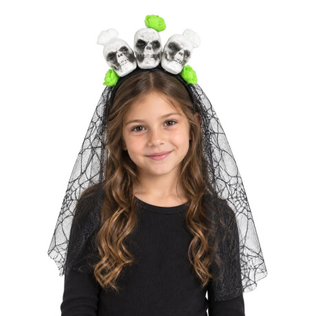 Vincha con tul y calaveras Halloween Vincha con tul y calaveras Halloween