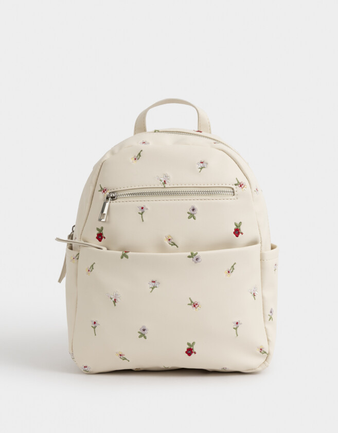 Mochilas Urbanas Mochila Bordada Florcitas - Estampado Flores