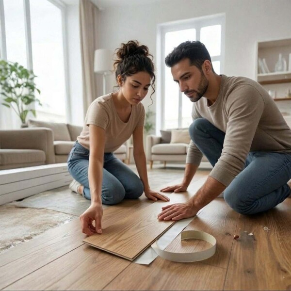 Piso Vinilico Autoadhesivo Piso Flotante Simil Madera x 5m2 Beige 1