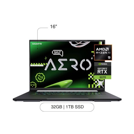 Notebook GIGABYTE Aero X16 16' QHD+ 1TB / 32GB RAM Ryzen 9 AI HX 370 RTX5070 De 8GB Notebook GIGABYTE Aero X16 16' QHD+ 1TB / 32GB RAM Ryzen 9 AI HX 370 RTX5070 De 8GB