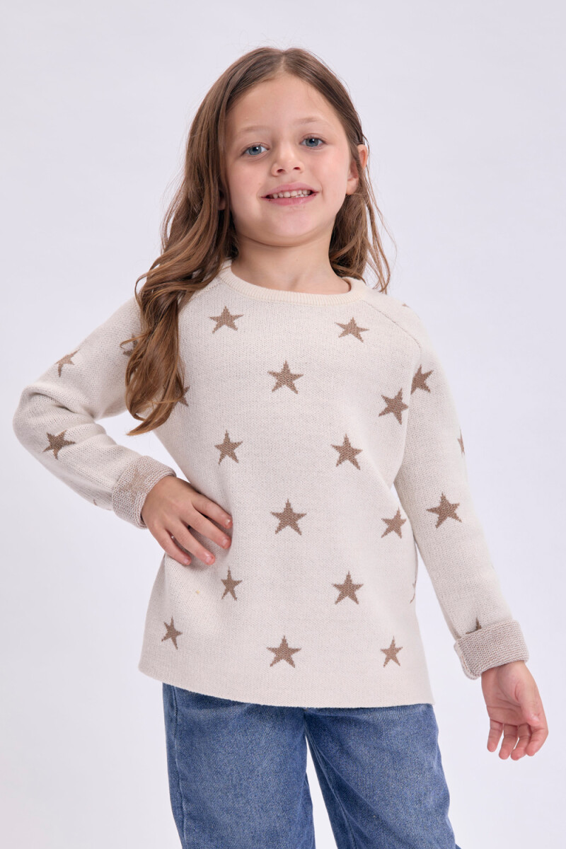 Buzo punto lunares Beige