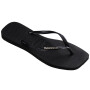 Sandalias Havaianas Sl Sq Logo Met FC Mujer Negro/Plata