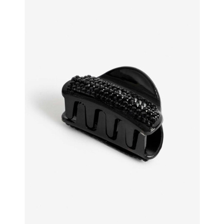 Broche Curvo Strass Negro