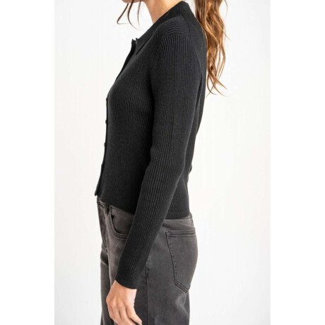 Cardigan Cuello Polo Negro