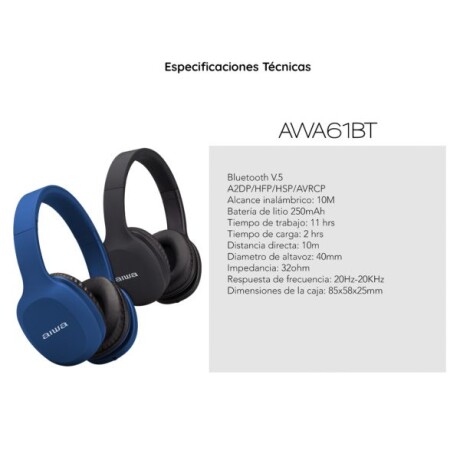 Auricular Inalámbrico Bt Aiwa Aw A61bt Unica