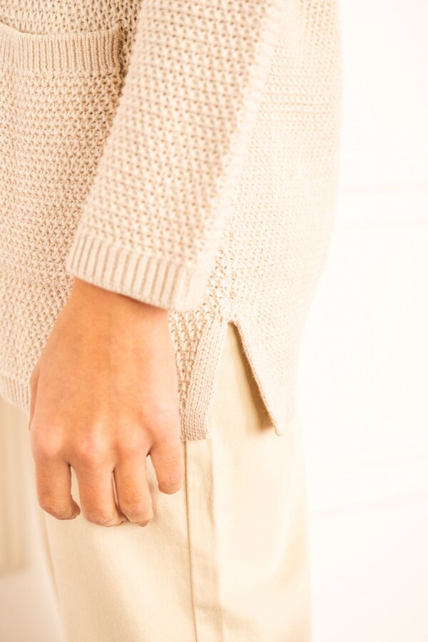 Cardigan Textura Beige Melange