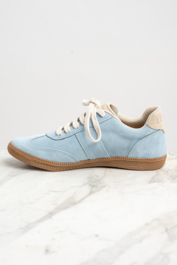 Zapatilla Gamuza Celeste