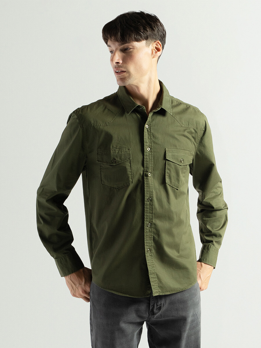 Camisa Canvas Algodón - Militar 