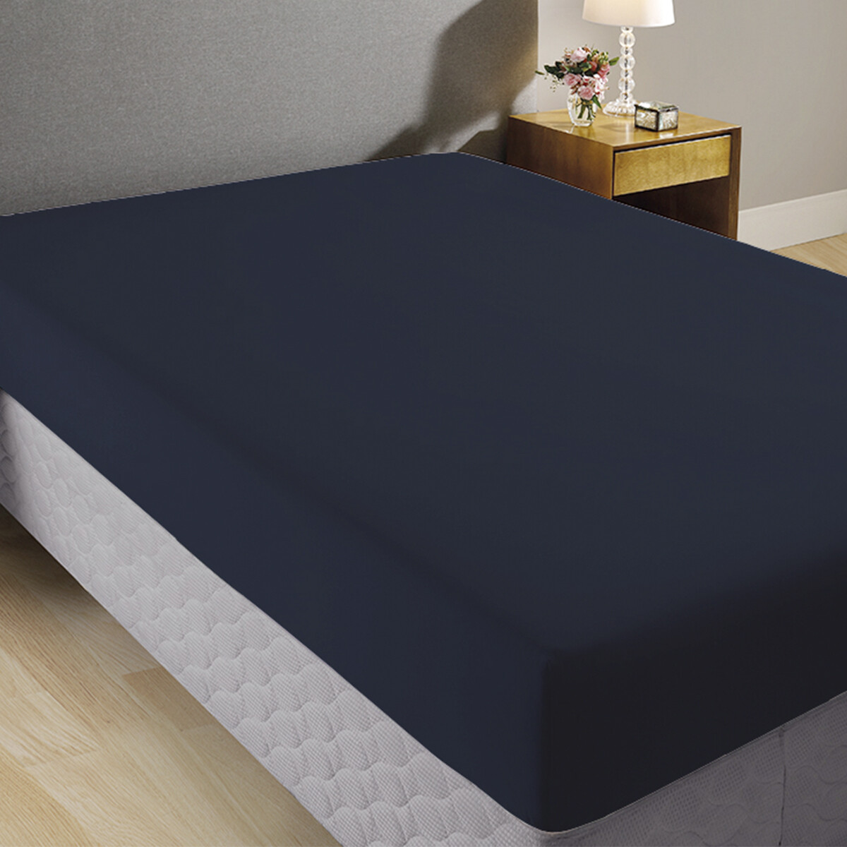 Sábana Ajustable Queen Size Richmond House 100% Microfibra - AZUL OSCURO 