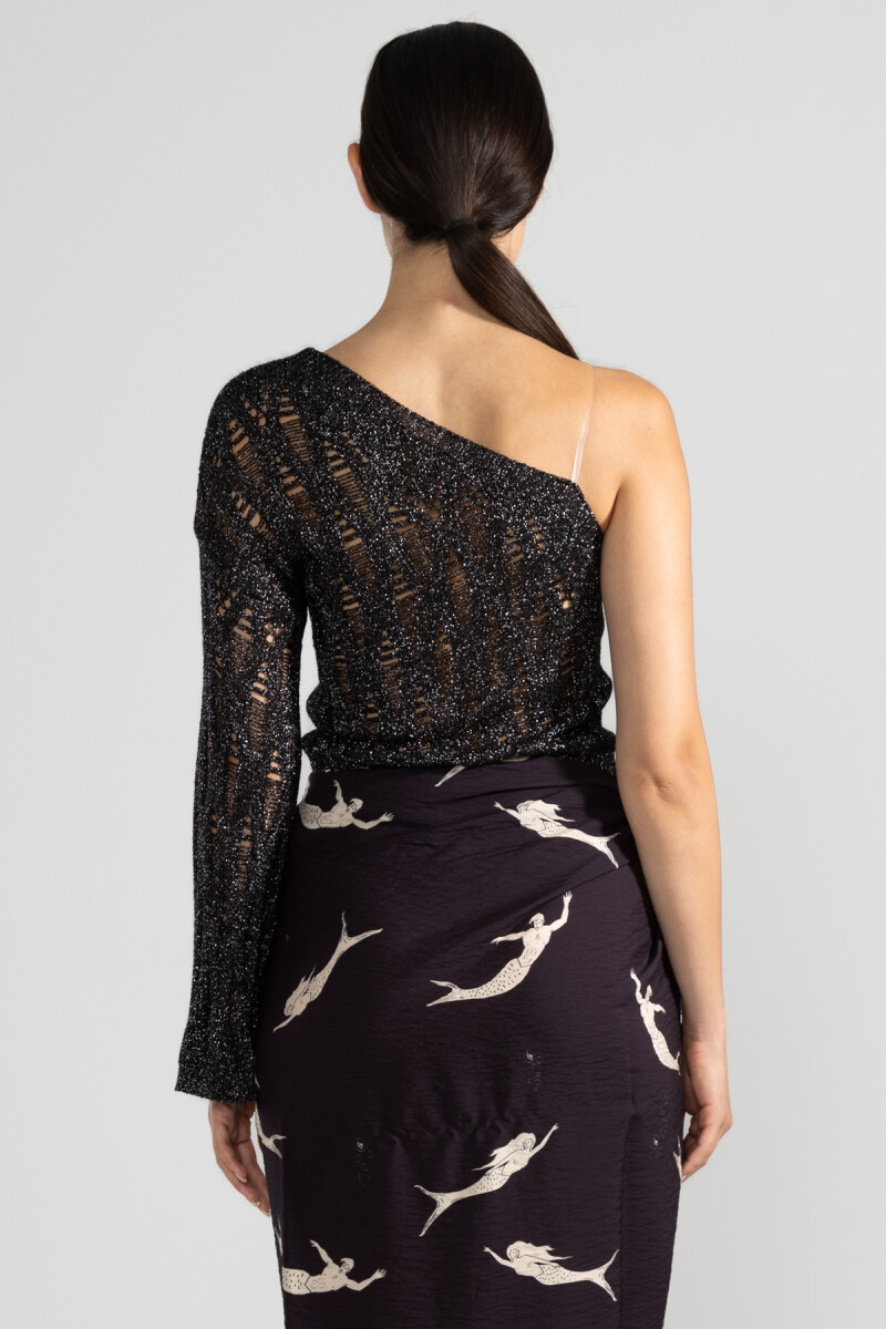 LARA KNIT TOP Negro