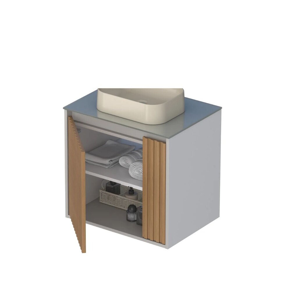 Mueble de baño suspendido Tulipa Jequitiba/Nude 60cm sin bacha Mueble De Baño Suspendido Tulipa Jequitiba/nude 60cm Sin Bacha