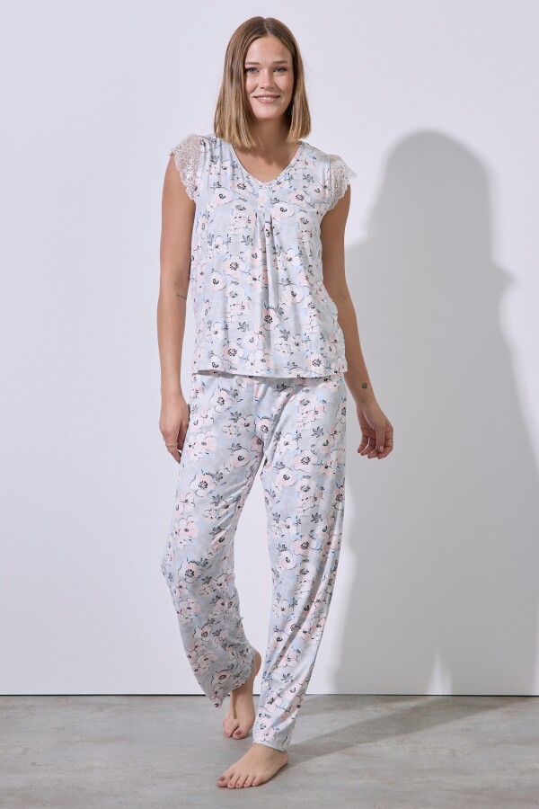 Set Pijama Remera & Pantalon MULTI/GRIS