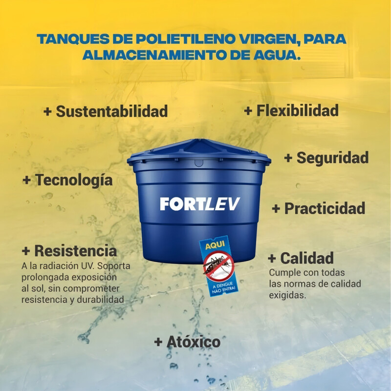Tanque De Agua Fortlev Reservatórios Caixa D'água Vertical Polietileno 500l Azul De 72 cm X 1.24 m Tanque De Agua Fortlev Reservatórios Caixa D'água Vertical Polietileno 500l Azul De 72 Cm X 1.24 M
