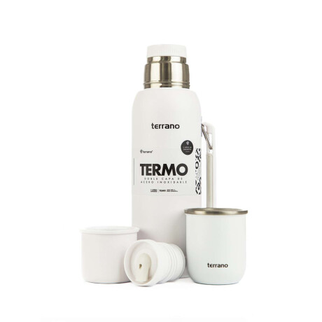 Kit Termo 1 Lt Con Base De Silicona + Mate Sicilia Blanco