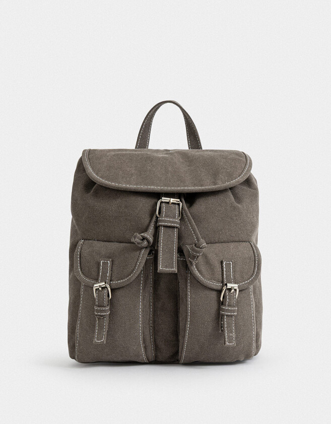 Mochilas Urbanas Mochila Canvas Gris - Gris Oscuro