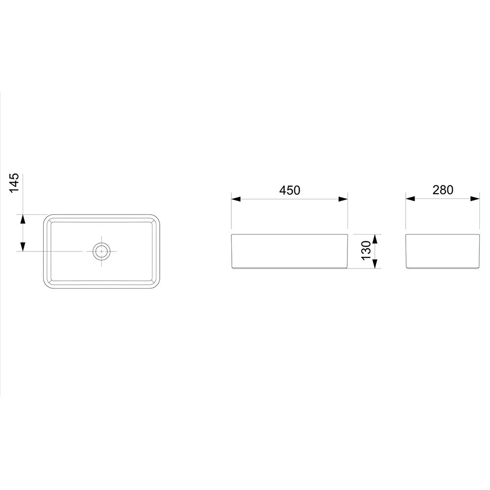 BACHA DE APOYO MODELO BASIC QR3 45x28 CM COLOR BLANCO Bacha De Apoyo Modelo Basic Qr3 45x28 Cm Color Blanco