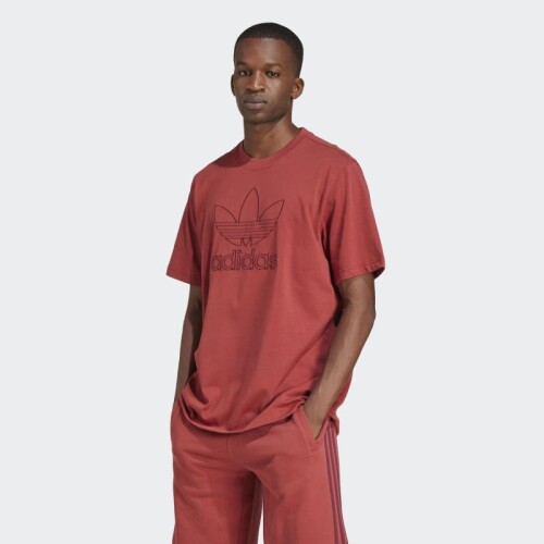Remera Adidas Adicolor Outline Trifolio Rojo