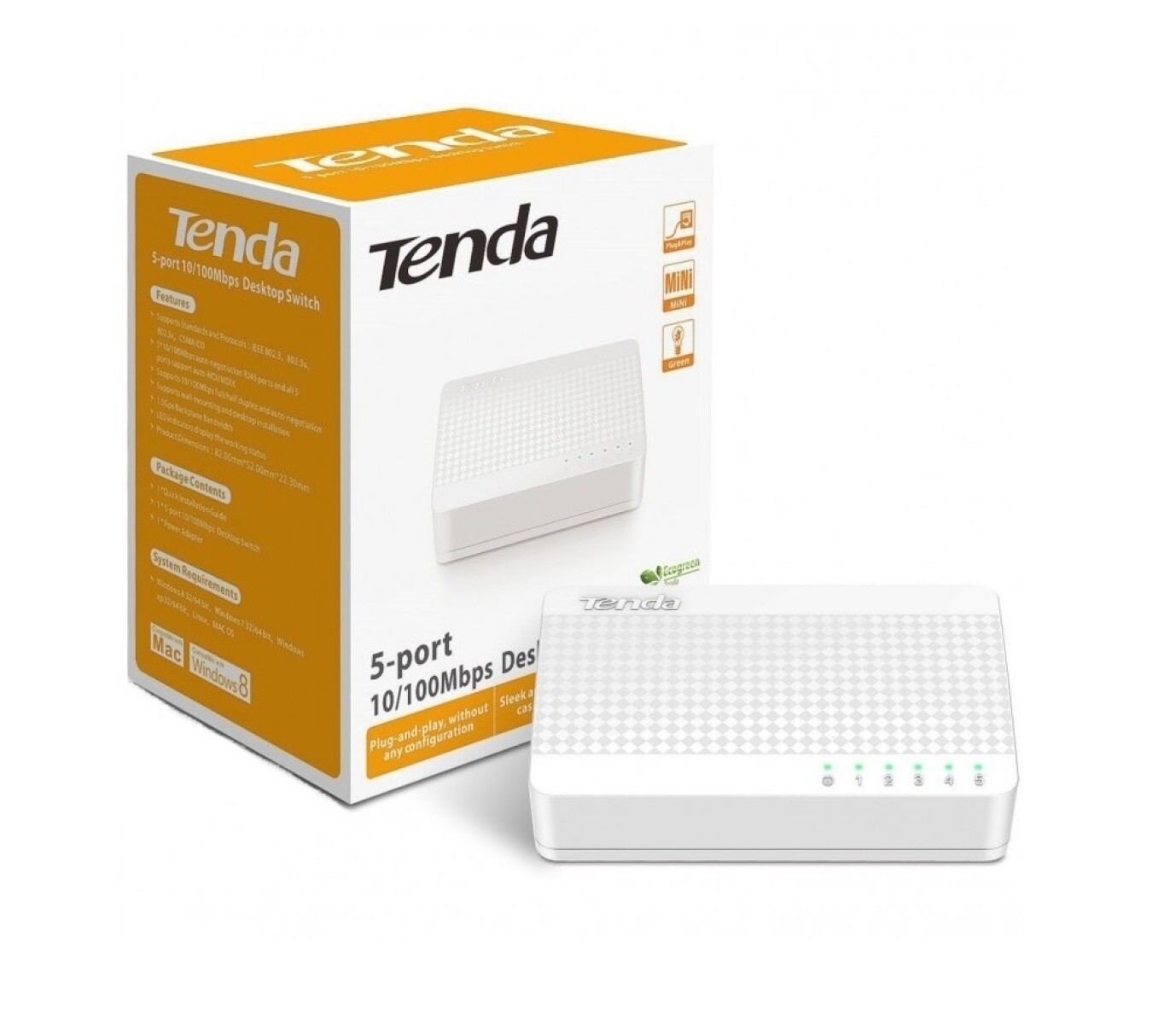 SWITCH TENDA 5 PUERTOS 10/100 
