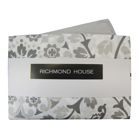 Juego Sábanas Queen Size Richmond House Estampada 100% Microfibra 210 MANDALA GRIS