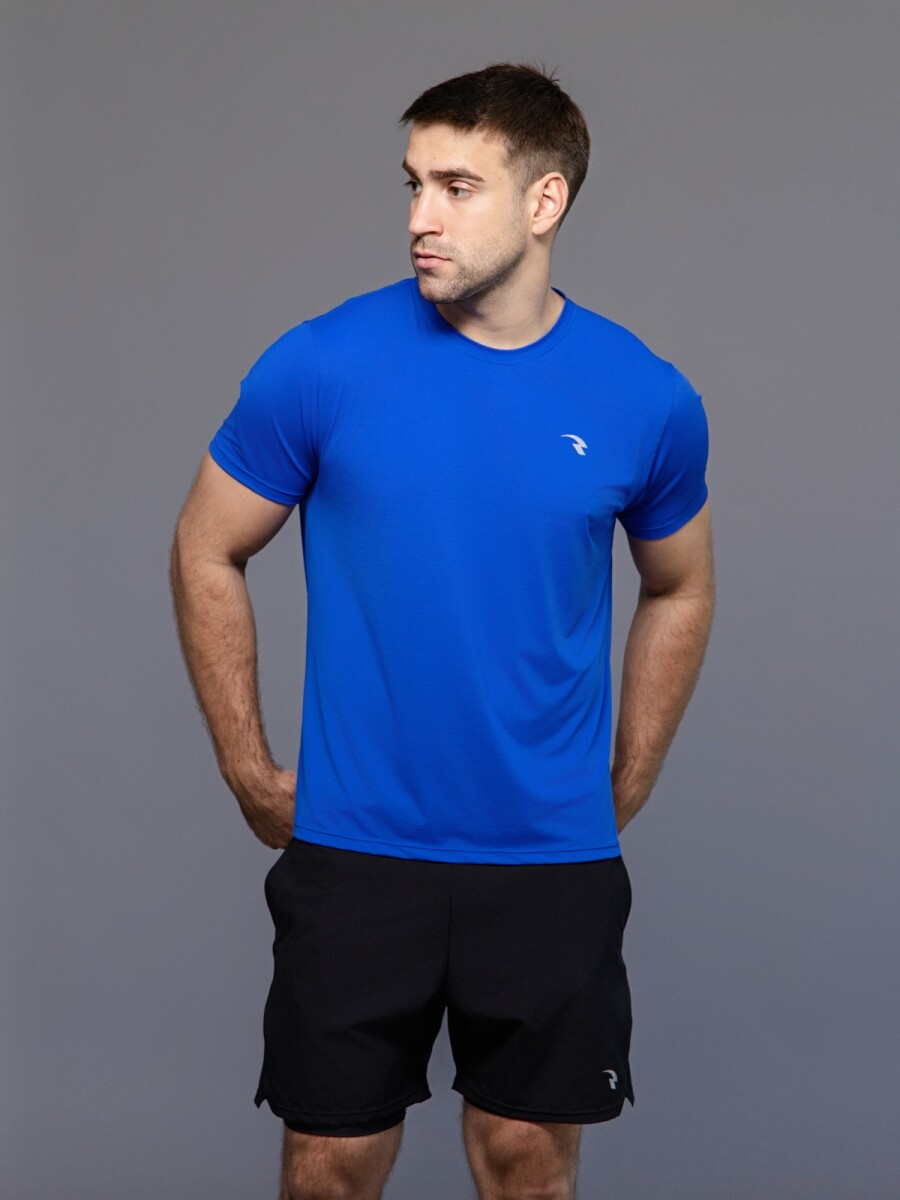 Remera Deportiva de Microfibra. - Azul Francia. 
