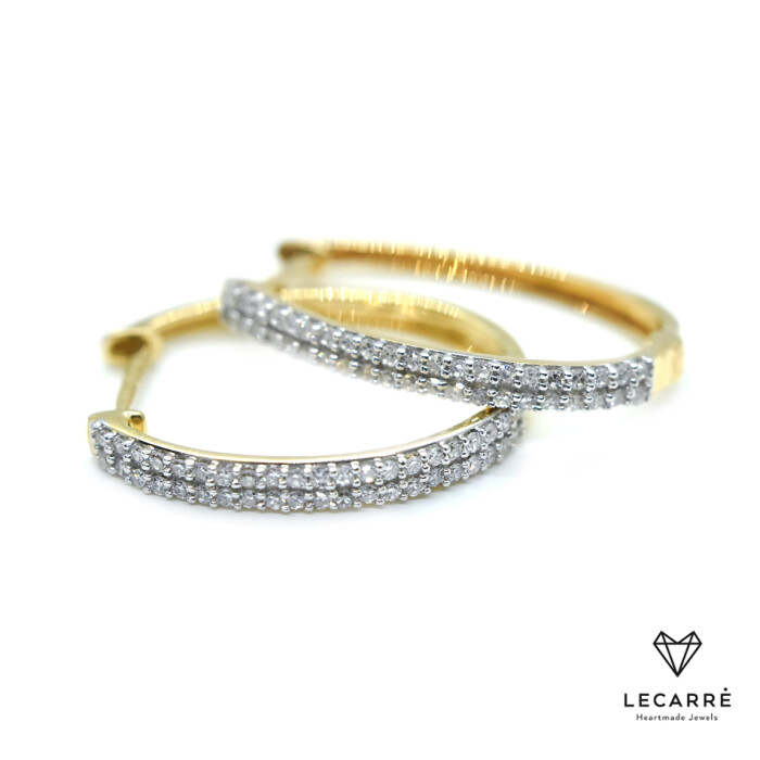 Aros en Oro 18 Kilates con Diamantes Aros en Oro 18 Kilates con Diamantes